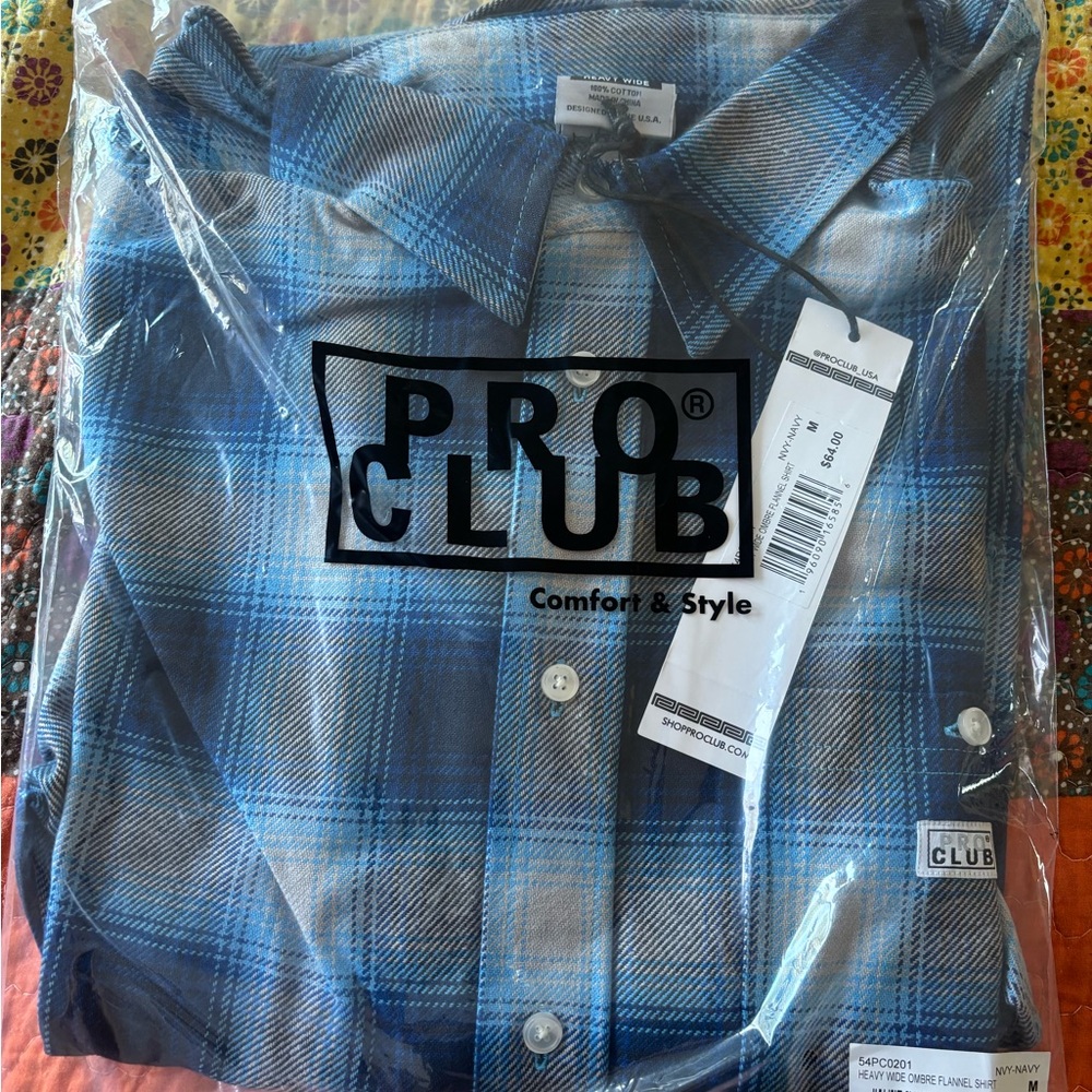 Pro Club Men's Blue Checkered Casual Shirt